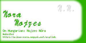 nora mojzes business card